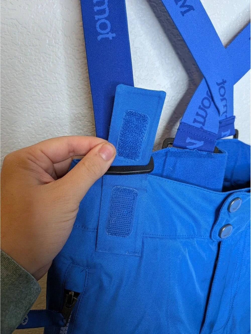 Marmot Blue Insulated Ski Snow Bib Pants Suspenders Size Medium kids